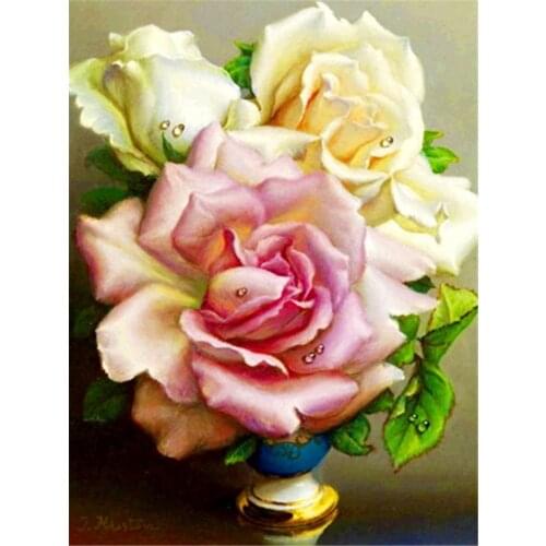 Flower Pre-Printed 11CT Cross Stitch Kit DIY Embroidery DMC Threads Hobby Needlework Knitting Handmade Promotions Sales