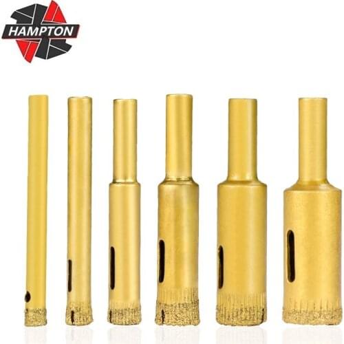 7pcs TiN Coated Hole Saw Cutter Set 5/6/8/10/12/14/16mm Diamond Drill Bit Set For Tile Marble Glass Ceramic Drill Bits Tools