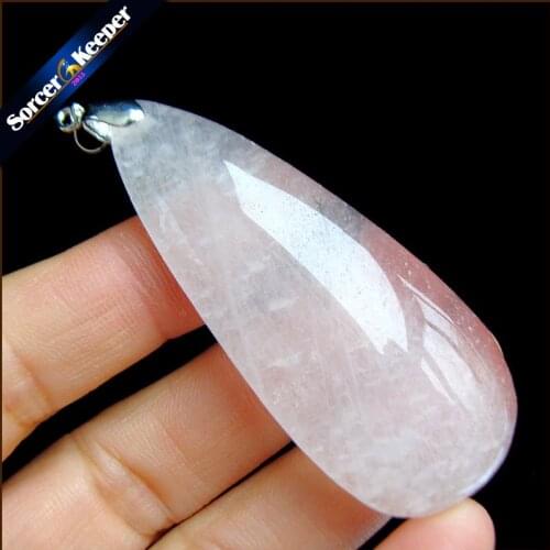 Real Natural Rose Pink Quartz Crystal Gem Stone Beads Pendant Necklace For Womens Jewelry Making Healing Minerals PS643