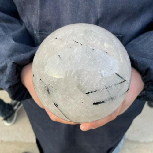 Natural tourmaline Quartz Sphere Crystal Ball Healing