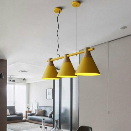 Nordic New Design Pendant Lights Wooden Hanging Light For Dining Table Colorful Bar Lamp Indoor LED Lighting Fixtures WF102908