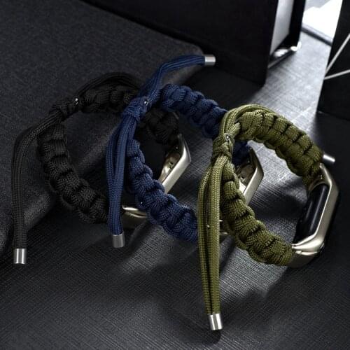 Newest handmade Nylon Braided watch band strap for xiaomi band 2 3 4 5 NFC miband 5 watchbands straps