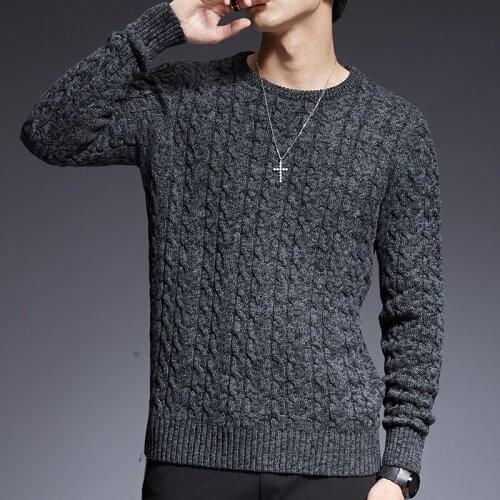 2020 New Fashion Sweaters Man Pullovers O-Neck Slim Fit Jumpers Knitwear Thick Autumn Korean Style Casual Mens Clothes