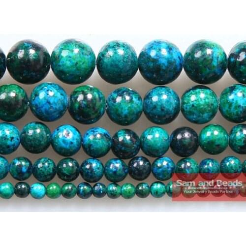 Wholesale 4.6.8.10.12. 14mm Chrysocolla stone Round Loose Spacer Beads 16" Pick Size Free Shipping-CGB01