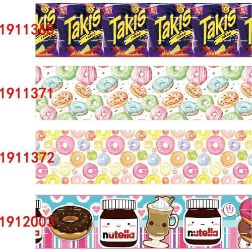 FLRARIBBONS 75mm wholesale mexican food donut printed grosgrain ribbon liston
