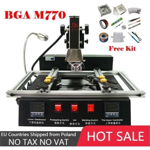 Hot air smd soldering station bga rework station ir model ly m770 220V 2 zones manual operation 1900W automatic