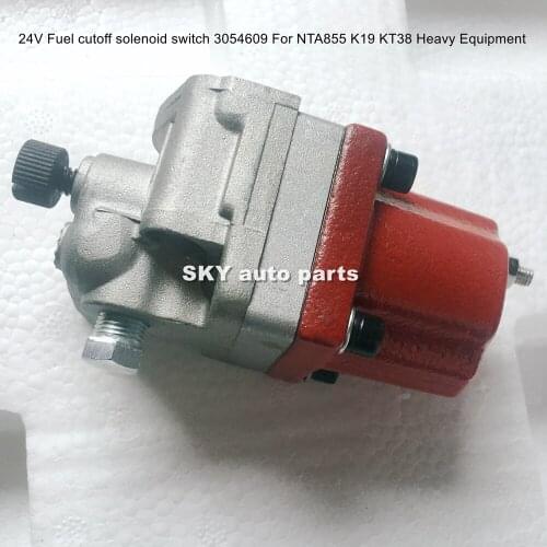 24V Fuel cutoff solenoid valve assy 3054609 For NTA855 K19 KT38 Heavy Equipment