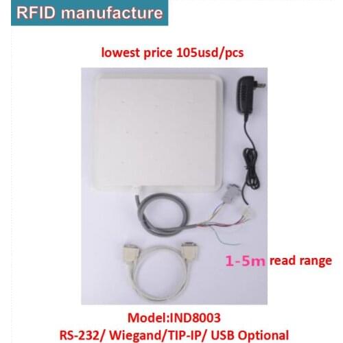 UHF rfid Reader intergrated 8-9dbi antenna reader usb,rs232 ,wg, tcp/ip provide English SDK for Car Parking vehicle management