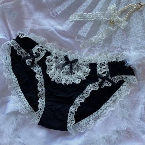Japanese Girl Kawaii Lace Panties Modal Comfortable Cotton Cute Panties for Female Erotic Lingerie Woman Lace Sexy Underwear