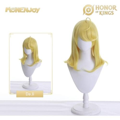 Monenjoy Honor of Kings Da Ji Cosplay Wig Skin Matcha Sweetheart Yellow Cos Hair