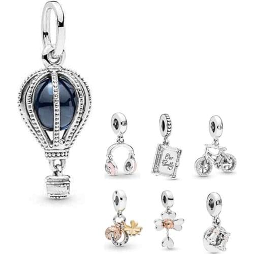 Hot Sale 925 Sterling Silver Beaded Charm For original Bracelet Necklace Fit Pandora Charms Bracelets DIY Women Original Jewelry