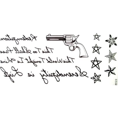 10pcs Gun waterproof temporary tattoos men faux tatouage temporaire body art tattoo sticker tatoo tattoo sleeve tatuajes