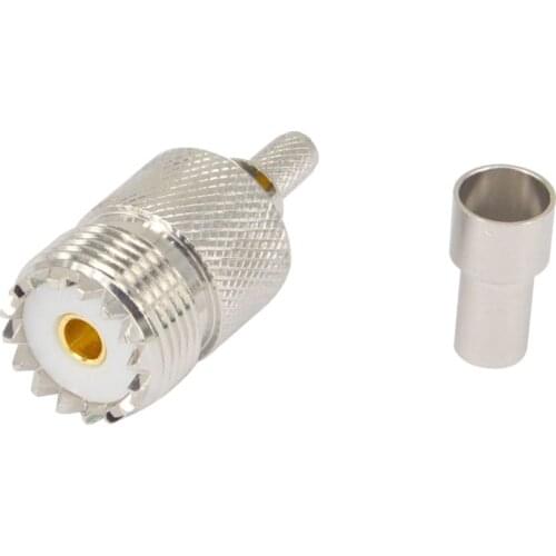 2 Pieces UHF Female SO239 SO-239 Window Crimp RG58 RG142 LMR195 RG400 RF Connector