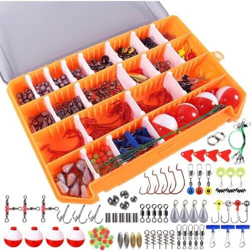 263pcs/box Fishing Tackles Box Accessories Kit Set With Hooks Snap Sinker Weight For Carp Bait Lure Ice Winter Accessoires