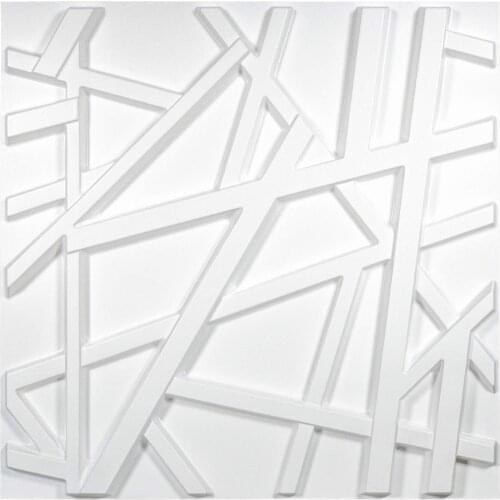 50x50cm Home Decoration PVC 3D Wall Panel Geometric Crossing Lines Self-adhesive Panels for Living Room and Office(12-Sheet)
