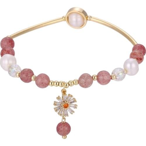 ONYSS Bracelet on the hand Jewelry Ankle Freshwater Pearl Bracelets Natural Stone 14K Gold Plating Chain Bracelet