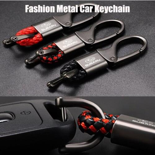 Alloy Keychain For Car Keys Braided Rope Steel Buckle Anti-Lost Key Rings For Subaru Impreza Legacy WRX STI BRZ XV WRC Forester