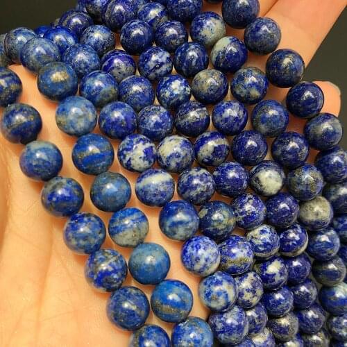 Natural Genuine Lapis Lazuli Stone Beads Round Loose Spacer Beads For Jewelry Making 4/6/8/10mm 15"Inches Diy Bracelet Necklace