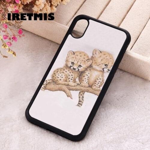 Iretmis 5 5S SE 2020 Phone Cover Case for iPhone 6 6S 7 8 Plus X Xs XR 11 12 Mini Pro Max Silicone TPU Baby Leopard