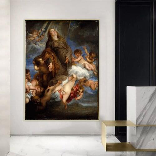 Citon Anthony van Dyck《Saint Rosalie Interceding for the Plague-stricken of Palermo》Canvas Art Oil Painting Home Decoration