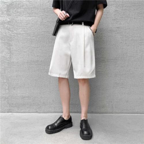 Five-point shorts mens summer trend casual 5 points harajuku streetwear wild youth loose office suit shorts bermuda masculina