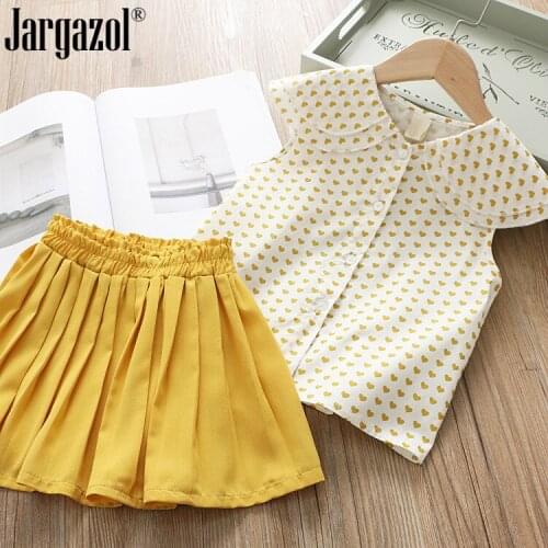 Factory Direct Selling Girls Clothes Set Summer 2019 Baby Girls New Fashion Outfits Blouse Shirt and Skirt Sets Kids Clothes