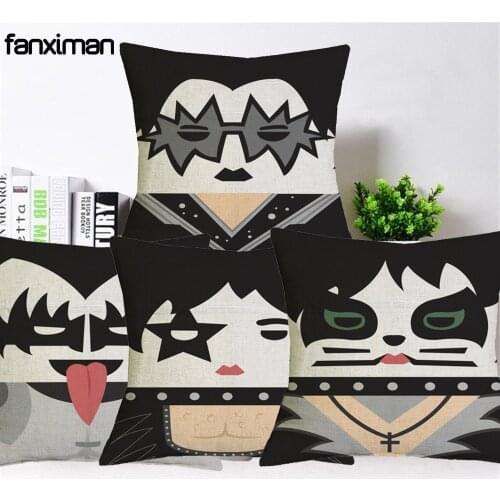 Creative Cartoon Fictional Character Cushion Cover Linen Throw Pillowcase Sofa Seat Cushions cojines decorativos para sofa