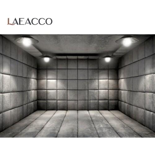 Laeacco Unique 3D 3D Space Cement Brick Wall Stone Floor Photozone Photography Background Photo Backdrop Photocall Photo Studio