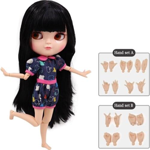 ICY DOLL small breast azone body fortune days BL9601 dark blak straight hair with bangs/fringes 30cm