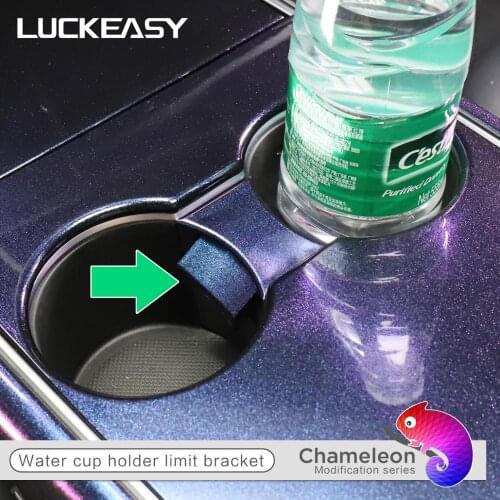 LUCKEASY Interior Modification Car Water Cup Slot Slip Limit Clip For Tesla Model 3 2017-2020 Starry Chameleon Series