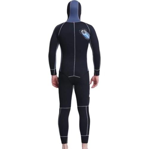 Spearfishing Wetsuit Men 5MM neoprene Full Body Scuba diving suit two pieces set Cold-proof surfing snorkeling winter swimsuit