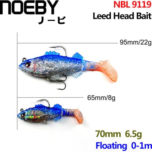NOEBY 3/2 Pcs/lot Soft Lure 65mm/95mm 8g/22g Lead Head Fishing Lure Fish Attractive Soft Bait Silicone Fishing Tackle