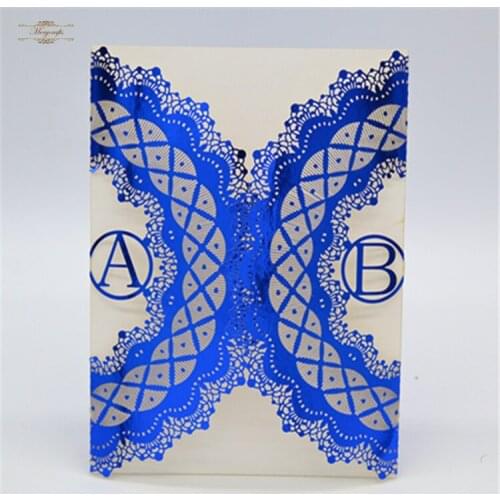 Newest Classic Cheap Bride And Groom Wedding Invitation Card Laser Cut customized initial