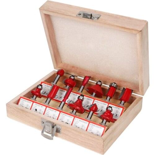 New 12pcs/set 1/4" shank Carbide milling bits End mill carbide Wood threading tools For Ruter Cricut machine