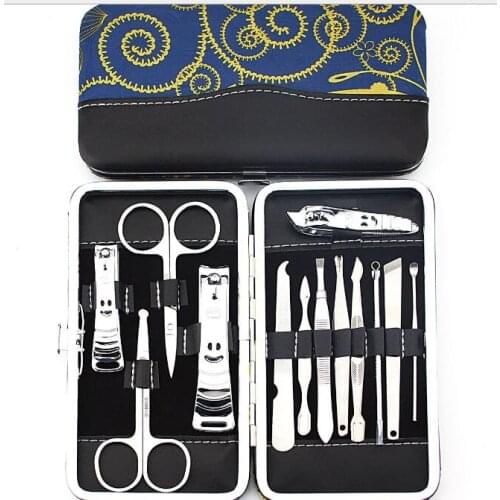 New color bag nail clippers set nail tools carbon steel 13pcs/set