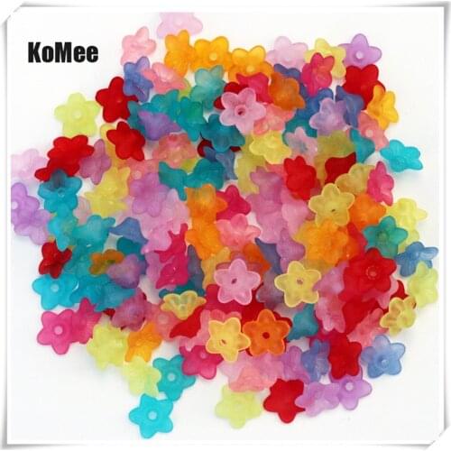 Wholesale 500pcs/lot Little Flower Beads 10*4mm White Frosted Acrylic Spacer Beads For Jewelry Making Craft Bracelet DIY Beads