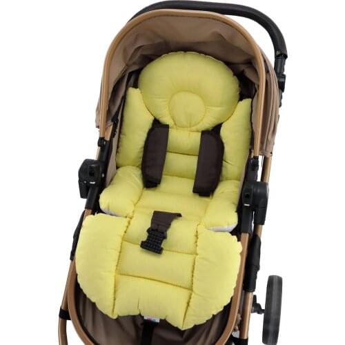 Jaju Baby Handmade, Double Sided ,Yellow Color and Star Fabric Baby Stroller Cushion