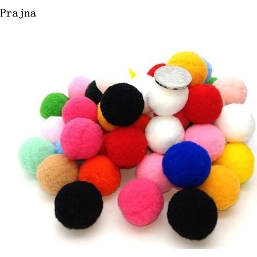 Prajna DIY Applique 100PC Mini Fluffy Soft Pom Poms Pompoms Ball Handmade Kid Toys DIY Sewing Craft Supplies Clothing Accessory