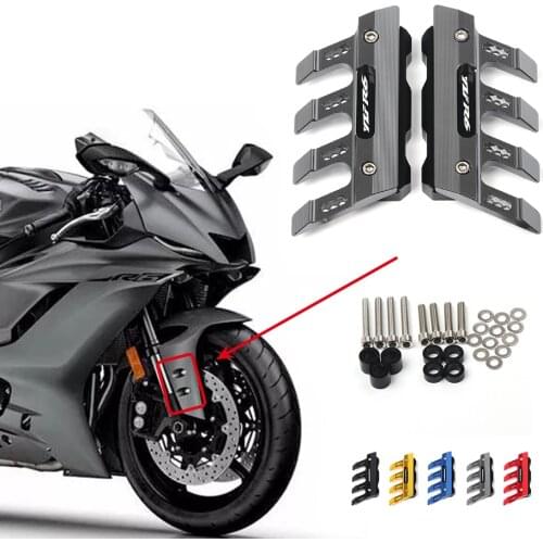 With Logo For Yamaha R6 YZF-R6 Motorcycle Accessories CNC Aluminum Front Mudguard Anti-Drop Slider Protector Cover