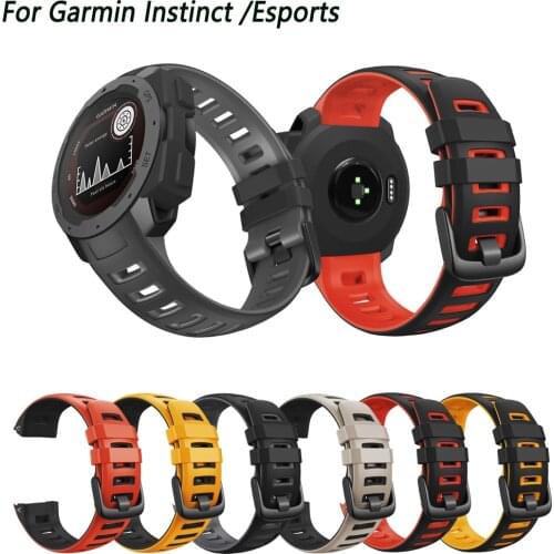 Silicone Watch Band Strap Bracelet Correa Accessories For Garmin Instinct/Esports/Tide/Solar Smart Watch Replacement Wristband