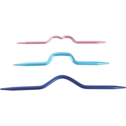 3Pcs/lot DIY Knitting Needles Pins Crochet Hooks Sewing Stitch Knit Tools Aluminum DIY Crooked Twist Curved needle Craft Tool