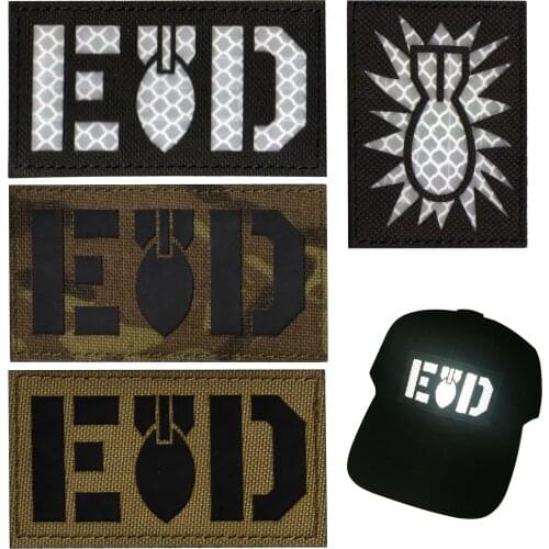 Reflective Army Fan Camouflage Morale Armband EOD Demolition Chapter IR Badge Patch Clothing Backpack Hat Patch Icon 9*5CM