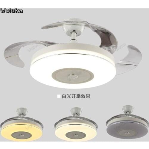 Ceiling fan light ultra-thin living room dining room bedroom mute remote control modern minimalist fan ceiling light CD50 W07