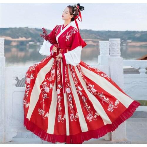 Oriental Ancient Hanfu Hombre Hanfu Dress Woman Chinese Traditional Dance Costumes Red Elegant Fairy Folk Performance Clothing