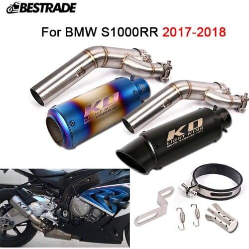 For BMW S1000RR 2017 2018 Motorcycle Exhaust System Mid Link Pipe Slip 51mm Muffler Escape Removable DB Killer Reserve Catalyst
