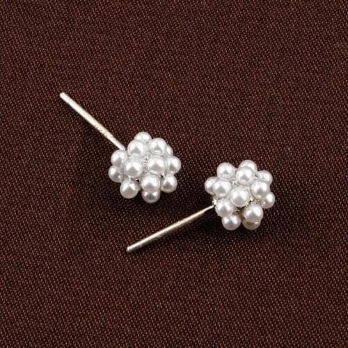 TIMEONLY Creative Ball Simulation Stud Earrings for Women Girls Delicate Earring Korean Fashion Accessories Wedding Gifts