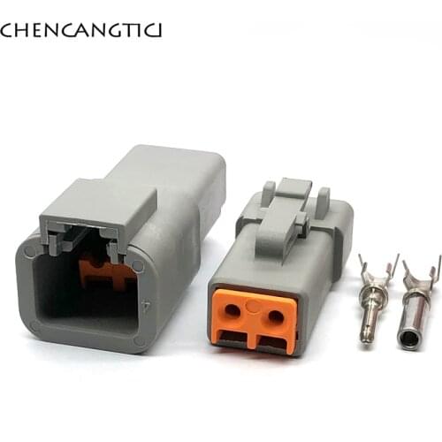 1 Set 2 Pin Way Deutsch DTP Series Waterproof Automotive Connector Electrical Wire Plug Male Female Socket DTP04-2P DTP06-2S