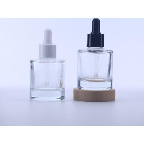 100PCS 30Ml Clear Thick Glass Dropper Bottle botella cristal Empty Cosmetic Packaging Container Vials Essential Oil Bottles