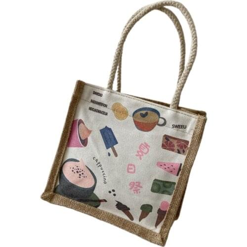 2021 Personality Creative Chinese Style Printed Handbag New Fashion Simple Ethnic Portable Storage Shopping Bag