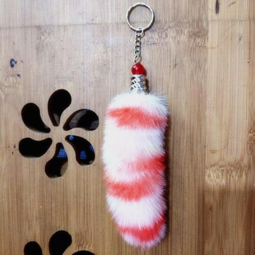 34 Colors Faux Fur Tail Key Chain Colorful Pompons Keychain Home Textile Phone Decoration Pompon Bag Charming Car Tassel Pendant